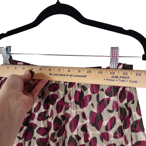 Suzuya A Line Skirt S Women Cherry Red White Layers Leaves Polka Dot Flowy Vtg - Picture 12 of 13